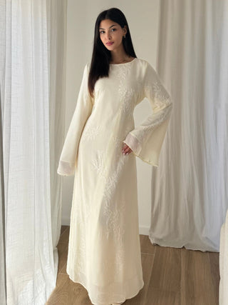 larissa maxi dress white laurenbelue wears the Larissa Nap Dress in Magnolia Lace, available online and in stores now!