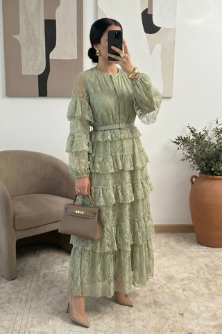 Halima Tiered Lace Maxi Dress