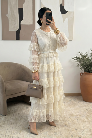 Halima Tiered Lace Maxi Dress