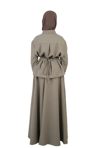 Fitted Ruched Waist Shirt & Maxi Skirt