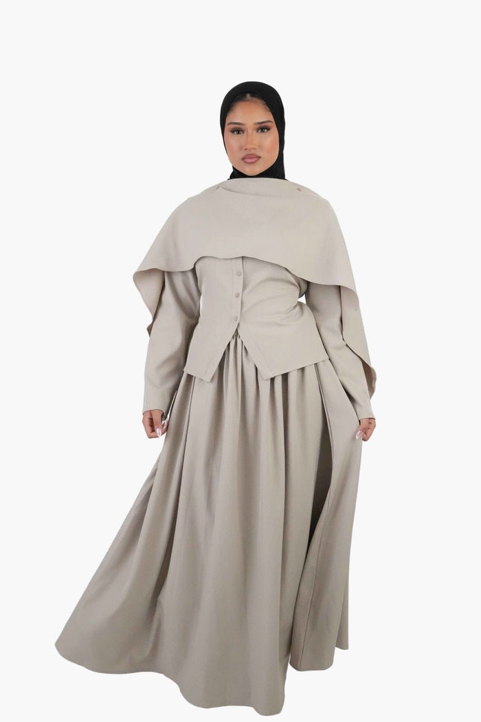 Cape Detail Shirt & Maxi Skirt Co Ord