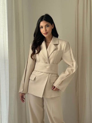 Tailored Belted Blazer – Structured Fit - Ruya&co